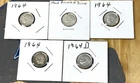 [5] Roosevelt Dimes Circulated 90% silver