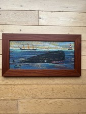 Steve CAMPS Original Whale Oil Painting on Board. Cornish Art