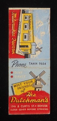 1950s The Dutchman's Milwaukee Tavern Dancing by Orchestra Curtis Map Denver CO