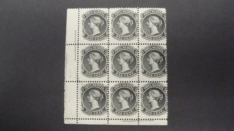 NOVA SCOTIA SCOTT# 8a LL CORNER BLOCK OF 9 MH/MNH F LOT# CA96