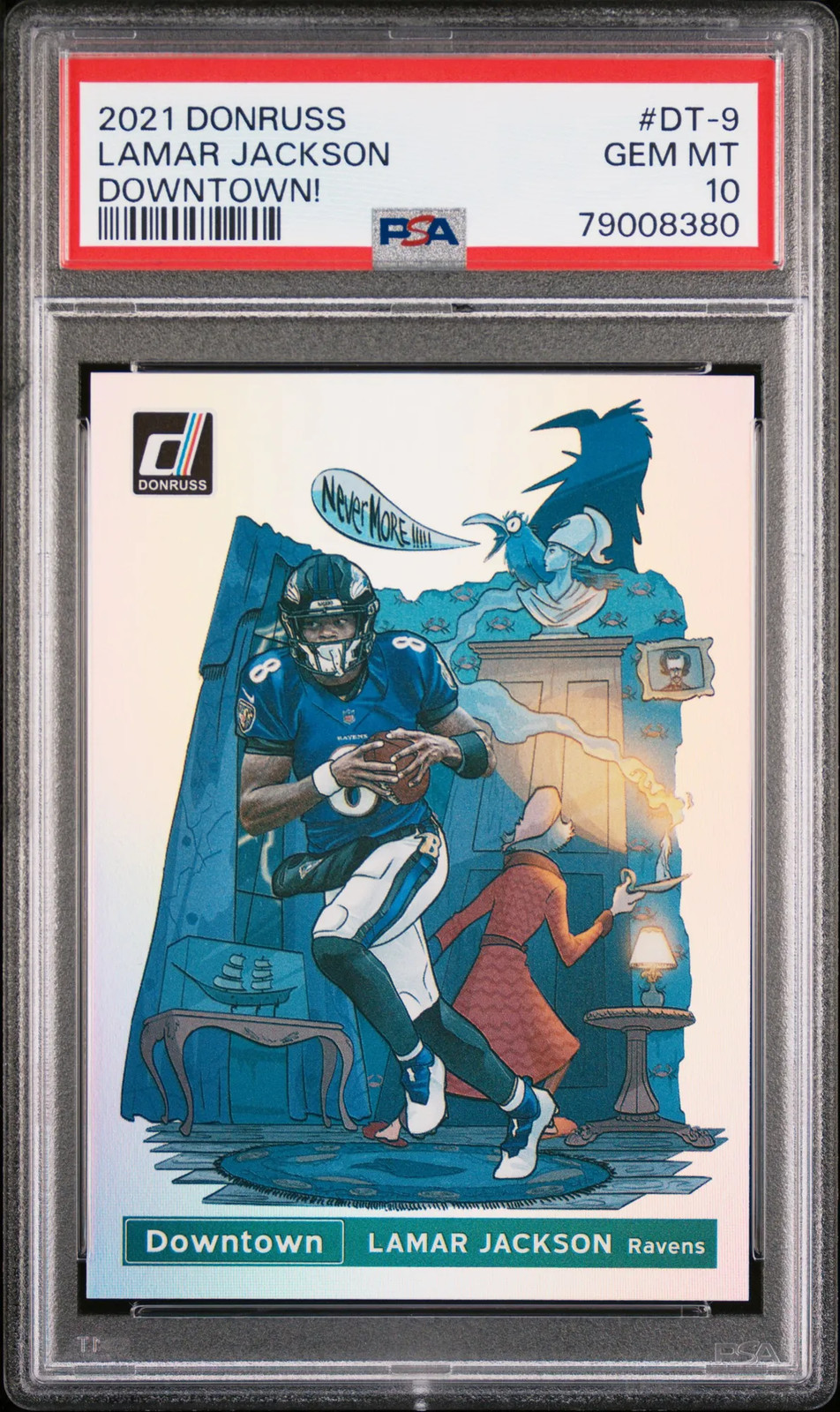 2021 Panini Donruss Downtown Lamar Jackson #DT-9 Downtown! PSA 10 POP 77