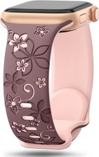 Floral Engraved Bands 41mm 40mm 44mm 45mm 42mm 38mm 46mm 49mm for Women iWatch