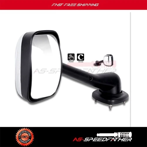 For Freightliner Cascadia 08-2013 Passenger RH Side Hood Chrome Mirror Manual