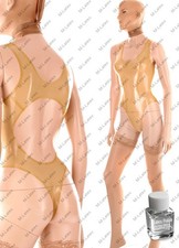 Latex polish Leotard high cut bodysuit swimsuit T back customized 0.4mm 975-4