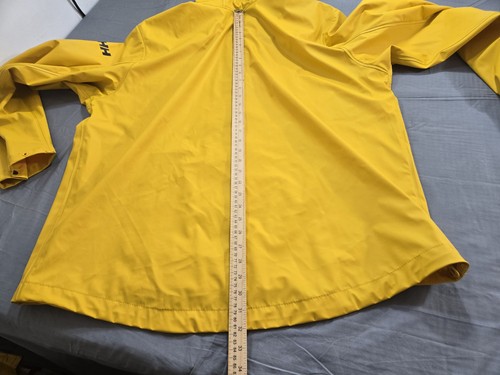 Helly Hansen Jacket Mens Double Extra Large Yellow Coat Rain Hooded Parka PVC - Picture 8 of 9
