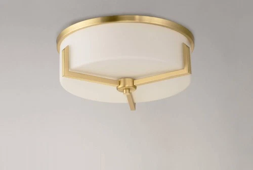 Maxim Dart 14" Wide Flush Mount Satin Brass 3-Light Ceiling Light - Picture 3 of 5