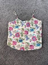 Vtg California Dynasty Silky Camisole Womens Medium Multicolor Lingerie Floral