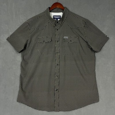 Panhandle Performance Shirt Mens XL Black Geometric Snap Short Sleeve Western