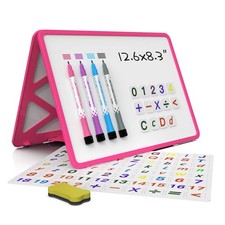 Small Dry Erase White Board with Stand, Double Sided Dry Erase Board for Kids...
