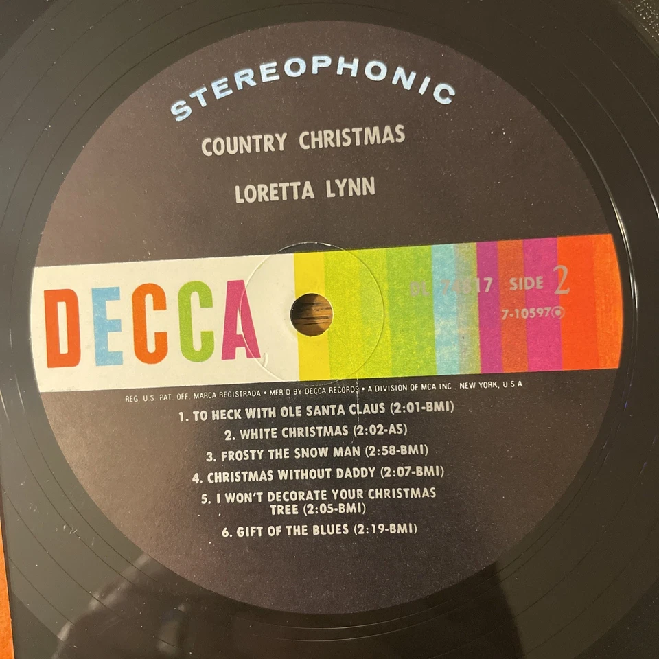 Loretta Lynn Country Christmas LP Decca Stereo Holiday + Inner M-!!!! - Image 3 of 4