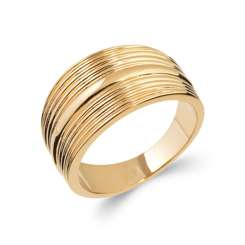Bague bombée ciselée en plaqué or 750 millièmes, un cadeau précieux