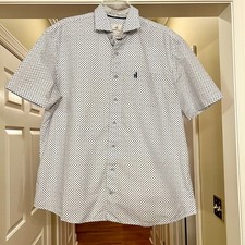 NWOT Men's Johnnie-O Short Hangin' Out Sleeve Button Up Shirt White Navy Size XL