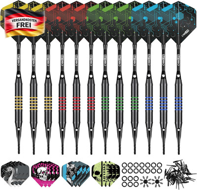 Softdarts Set 16G Kunststoffspitzen Flights & Zubehör für elektronische Boards