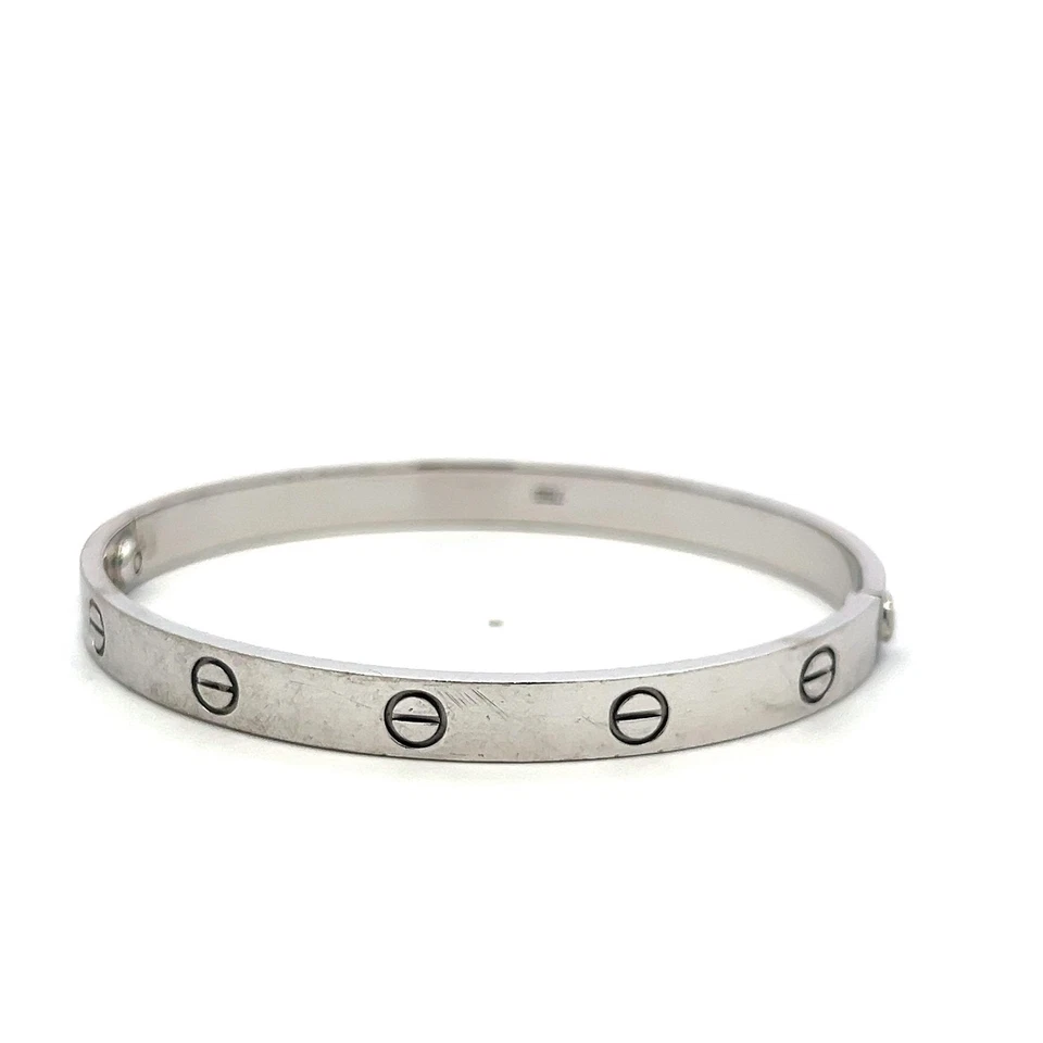 Pulsera Cartier Love Oro Blanco 18k Talla 19 con Caja Foto 3 de 4