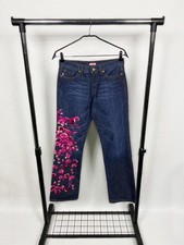 Roberto Cavalli Angels Distressed Owl Embroidery FloralWomen's Jeans Size Small
