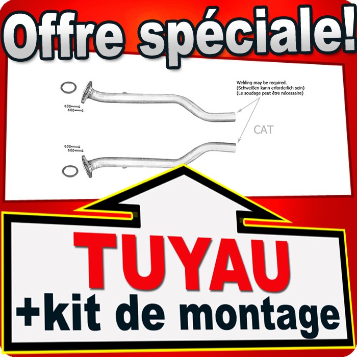 Tuyau avant pour Lexus IS 250 et GS 300 de 2005 à 2011 en acier inoxydable