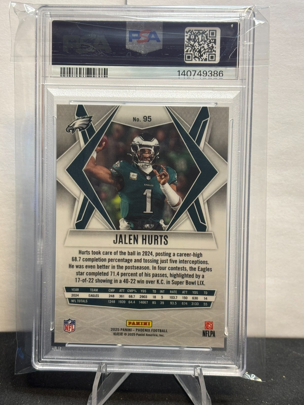 2025 Panini Phoenix - Jalen Hurts #95 Dream Weaver /4 PSA 10 view 2
