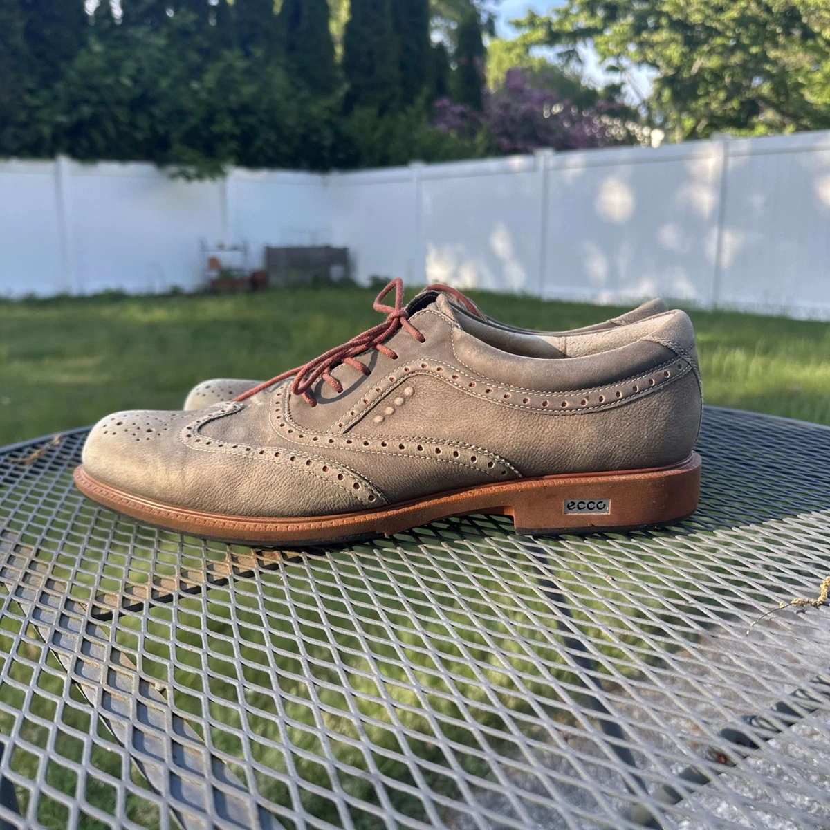 Ecco Men\'s Tour Hybrid Hydromax Leather Golf Shoes Brown Saddle Spikeless 10.5 ECCO Leather Upper Brown Golf Shoes for Men for sale | eBay main image 3