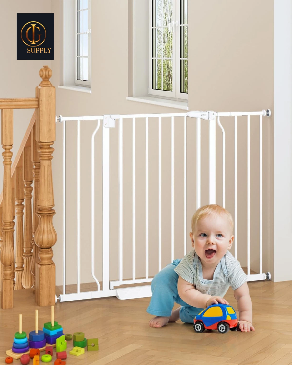 Cideny 29-45 Baby Gate for Stairs, Auto Close Stroller Friendly Dog Gate White
Opens in a new window