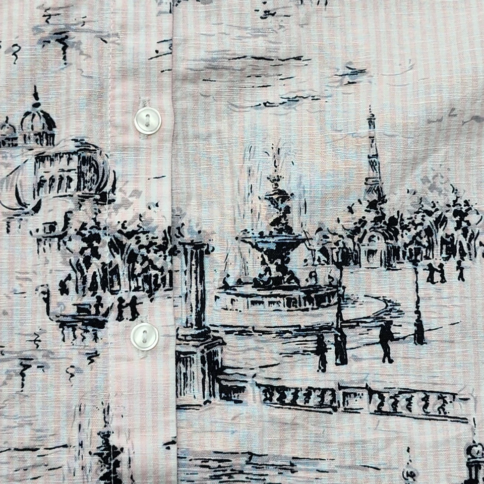 Charter Club Top 女式 S 粉色黑色脚趾印花亚麻混纺卷片袖 — 第 2/4 张图片