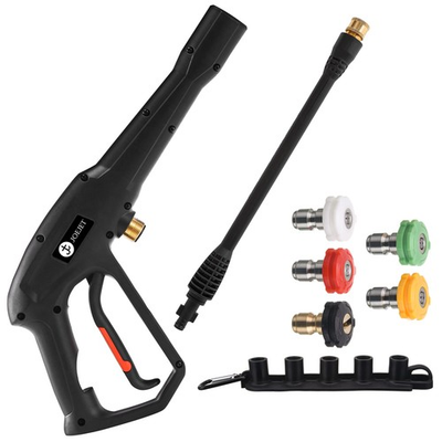 #ad High Pressure Washer Replacement Gun with Jet Wand and 5 Spray Nozzle Tips $45.58
