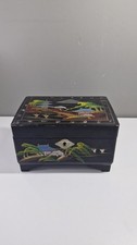 Vintage Japanese Lacquered Chest Jewellery Box Handpainted Musical Oriental 