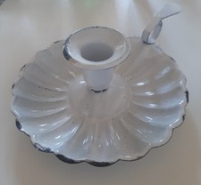 Porta candele Antico in ferro smaltato bianco  diametro 15 cm 