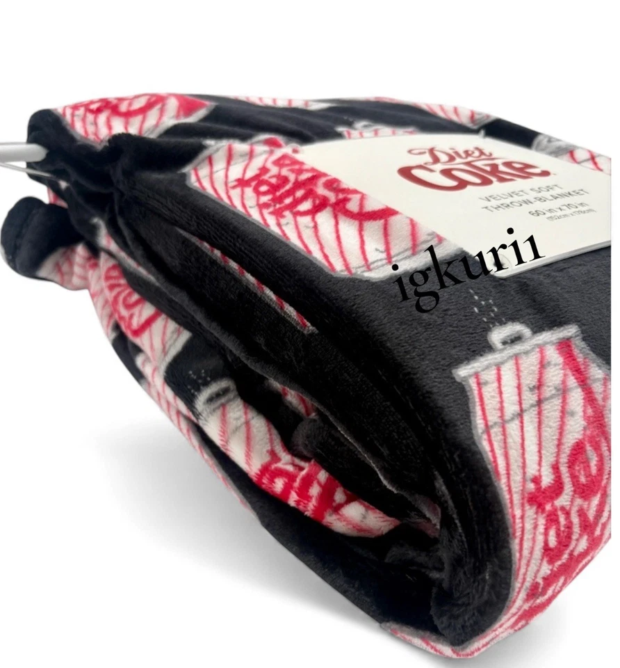 Diet Coke Velvet Soft Throw Blanket 60x70” Classic Can Design Viral Christmas - Image 3 of 4