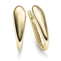 Paar Ohrringe Creolen Tropfen 25,5X7,5Mm Aus 585 Gold Gelbgold Schlicht GläNzend