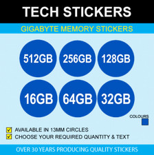 13mm 'GB' Memory Storage Stickers