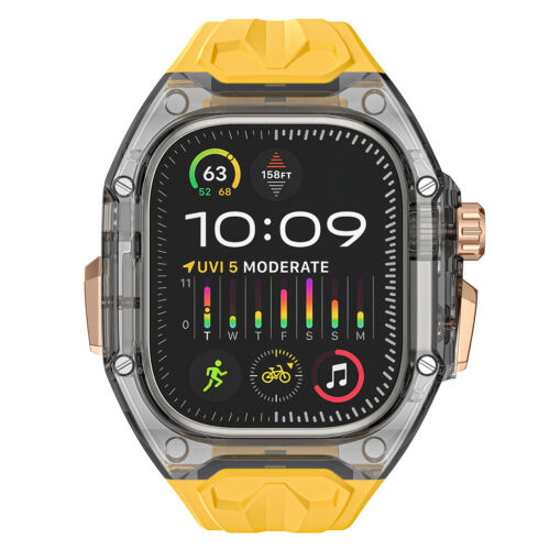 Custodia Trasparente Cinturino Silicone per Apple Watch Ultra e Ultra2 49mm 40/41/44/45mm - Foto 17 di 63