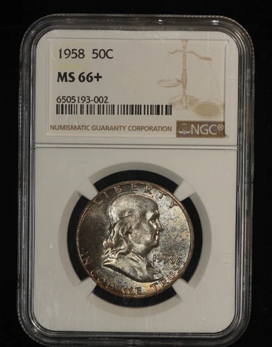 1958 Franklin Half Dollar - NGC MS-66+                  TQ1939/JHQ