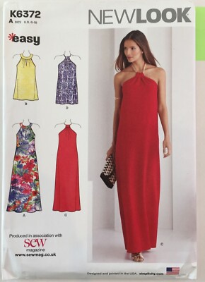 NewLook 6372 Damen Relaxed Locker Tunika Kleid Top Maxi Einfach Ungeschnitten Muster PLUS