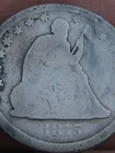1875 CC Silver Seated Liberty Quarter- Carson City, About Good Details