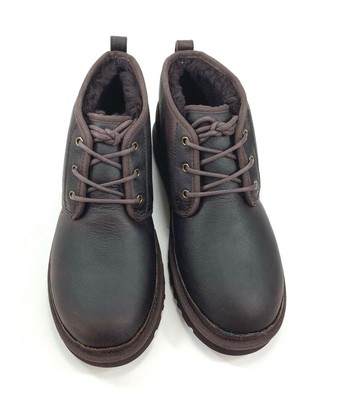 UGG Men’s Neumel Leather Lightweight Wool Lining Ankle Boots 1008908 dark brown UGG Australia Neumel Leather China Tea Men main image 4