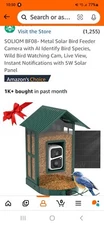 SOLIOM BF08s-Metal Bird Feeder Camera with Smart AI Identify Bird Solar Charger