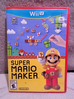 Super Mario Maker Nintendo Wii U 2015 No Manual Red Case Used