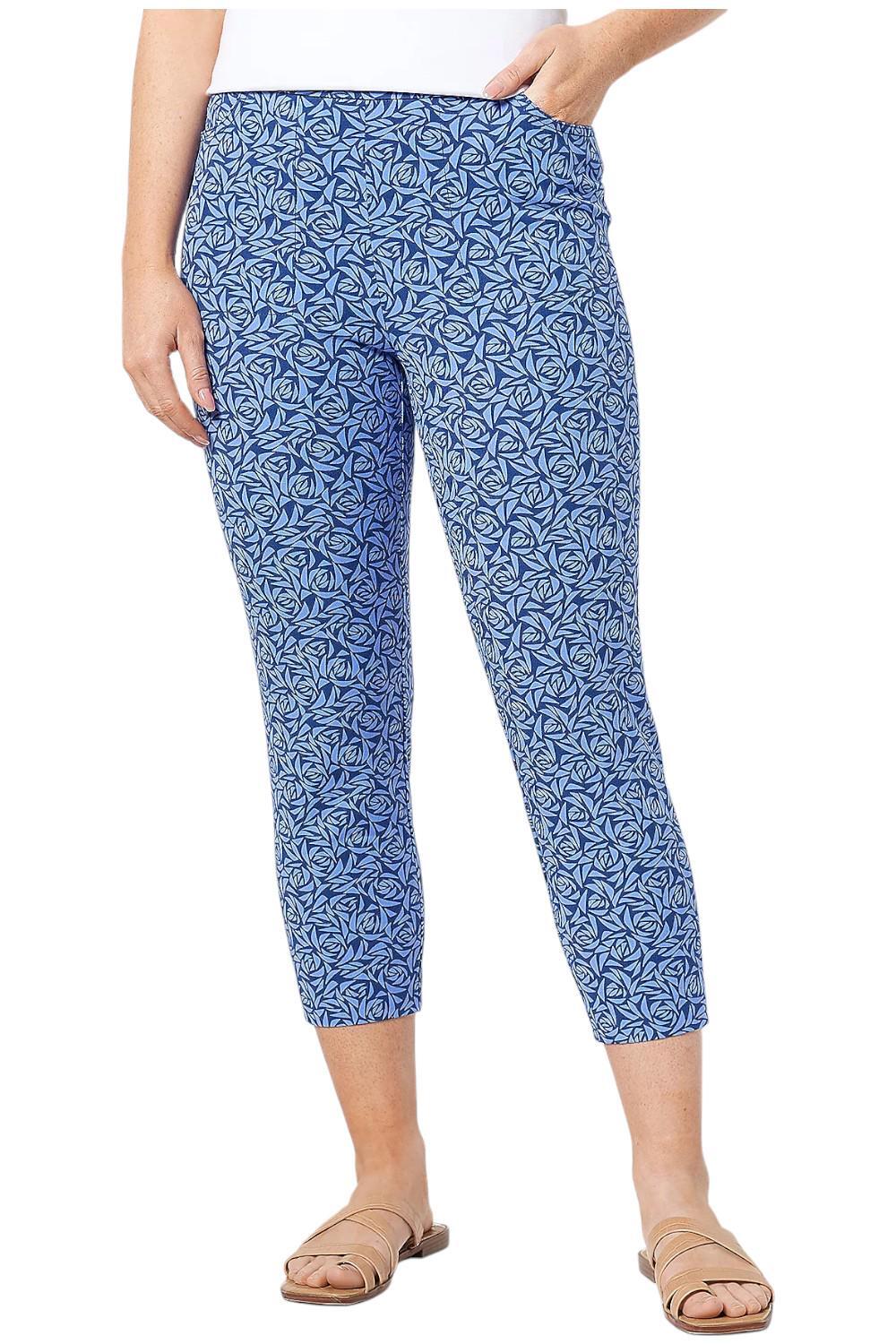 Исаак Мизрахи жив! Женские укороченные брюки-стрейч с принтом 24/7 темно-синего цвета