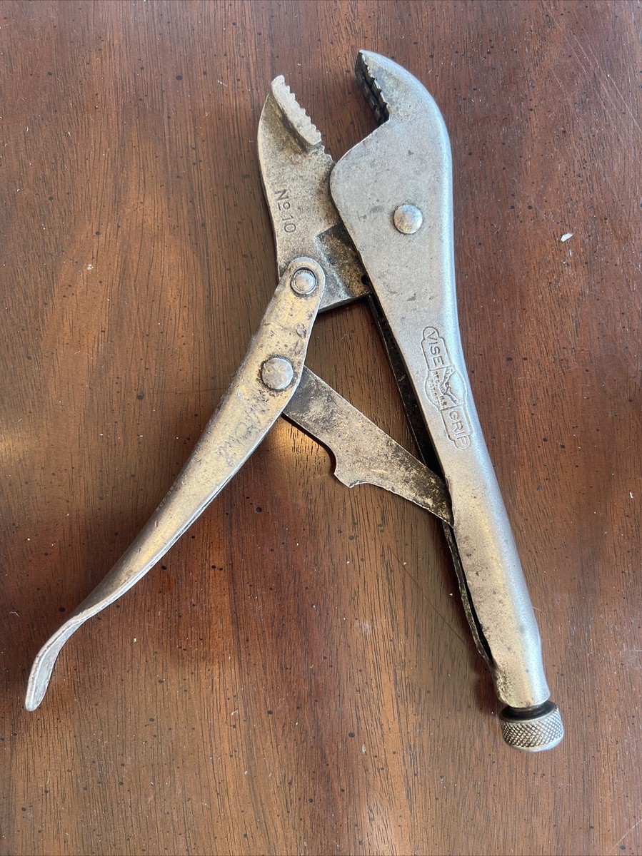 Vintage Petersen Vise Grip No. 10 Straight Jaw Locking Pliers USA