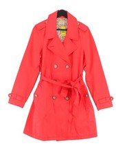 Fossil Women's Coat Xl Orange 100% Cotton Trench Coat