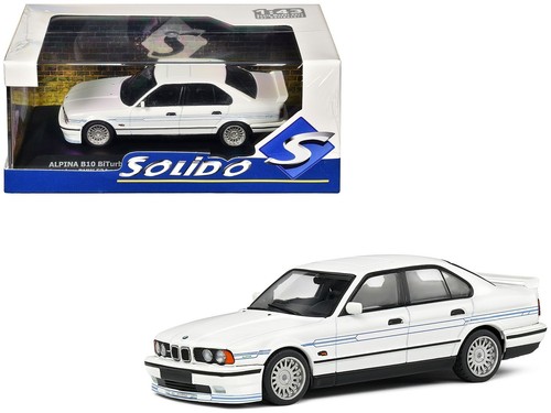 1994 BMW E34 Alpina B10 BiTurbo White with Blue Stripes 1/43 Diecast Model Car b - Picture 5 of 5