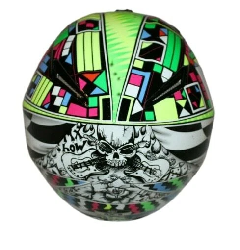 AGV AX 8 МОТОКРОСС ШЛЕМ 2XS XXS многоцветный неоновый 51-52 6 3/8 - 6 1/2 череп - Изображение 4 из 4