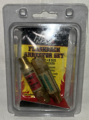HOT MAX TORCHES FLASHBACK ARRESTOR SET  MODEL #24011  B size 9/16-18 threads