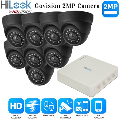 Hikvision Home Outdoor CCTV Überwachungskamera System Kit HD 1080P 4CH DVR IR NACHT