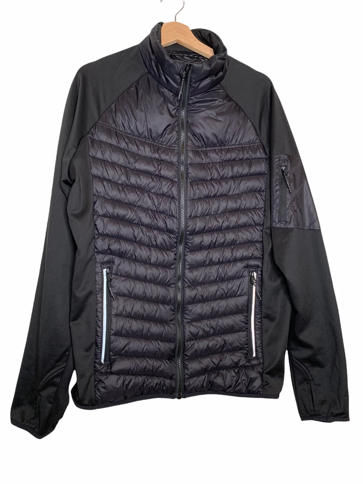 Elevate Men's Quilted And Soft shell Jacket With Sports Embroidered Size Large