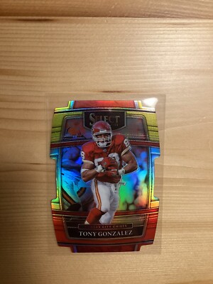 Tony Gonzalez 2021 Panini Select Red Yellow Die Cut Prizm #38