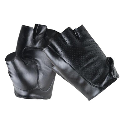 Halffingerhandschuhe PU Lederhandschuhe für Motorrad Motorradfahren
