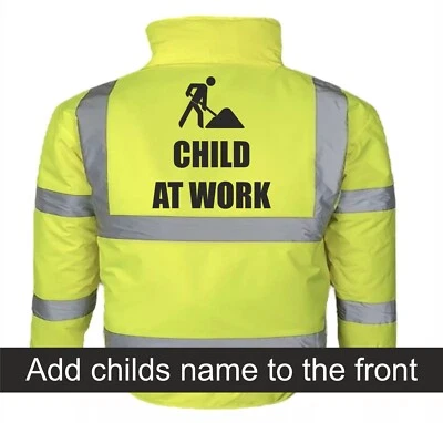 BROOK HI VIS CHILD AT WORK Kids hi vis viz bomber jacket, Add child's name to the front