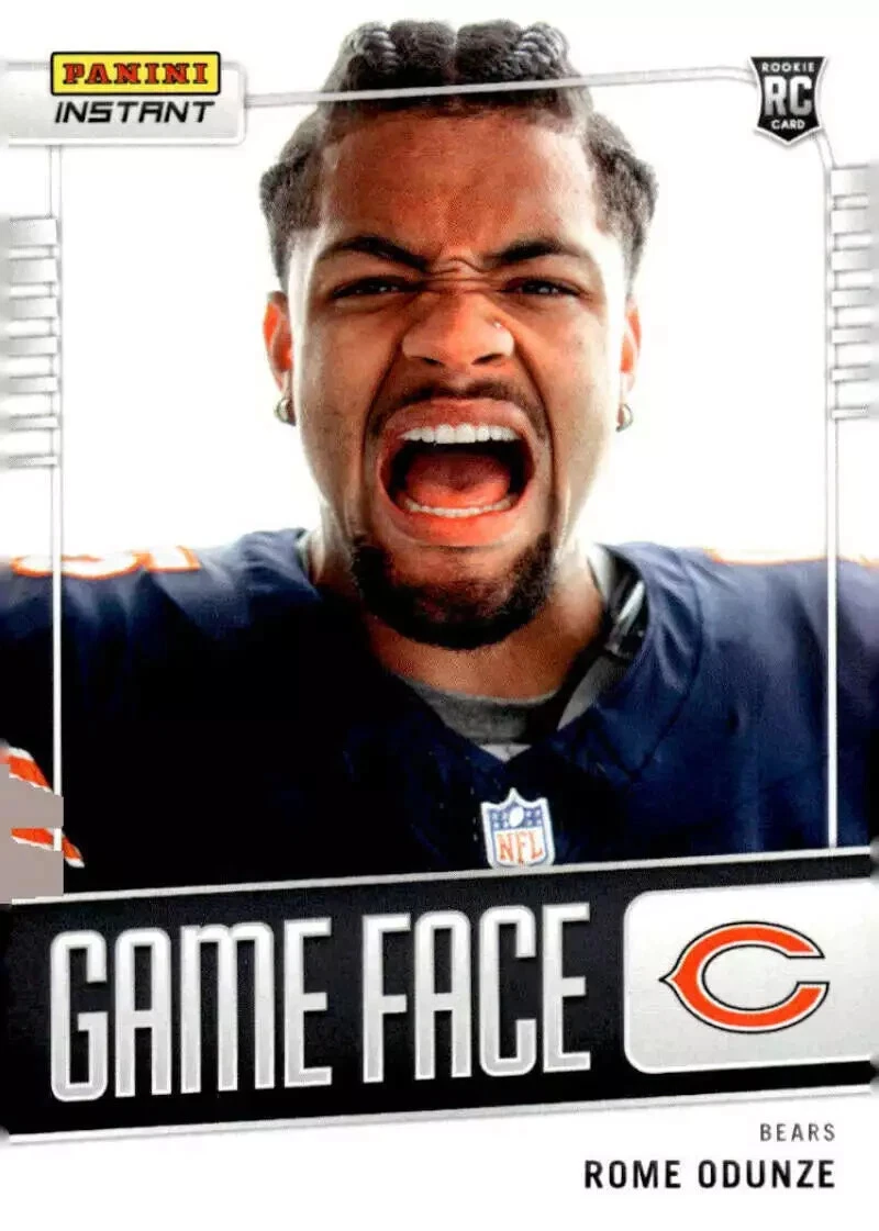 2024 Panini Instant Game Face NFL Rome Odunze Rookie RC SP Card Prizm 1/331