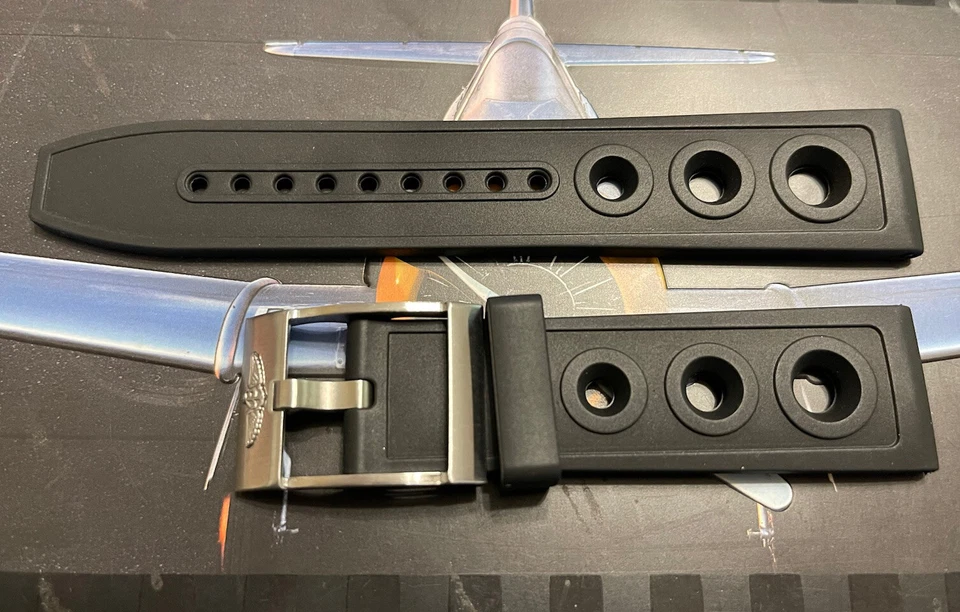 NUEVA CORREA DE GOMA NEGRA OEM WIDELING OCEAN RACER 22-20 227S CON HEBILLA Foto 3 de 4